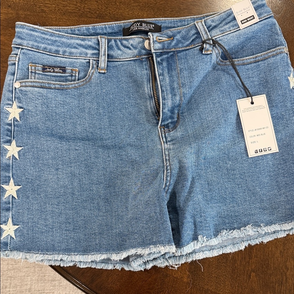 Judy Blue Light Wash Denim Shorts with Back Pocket Detail